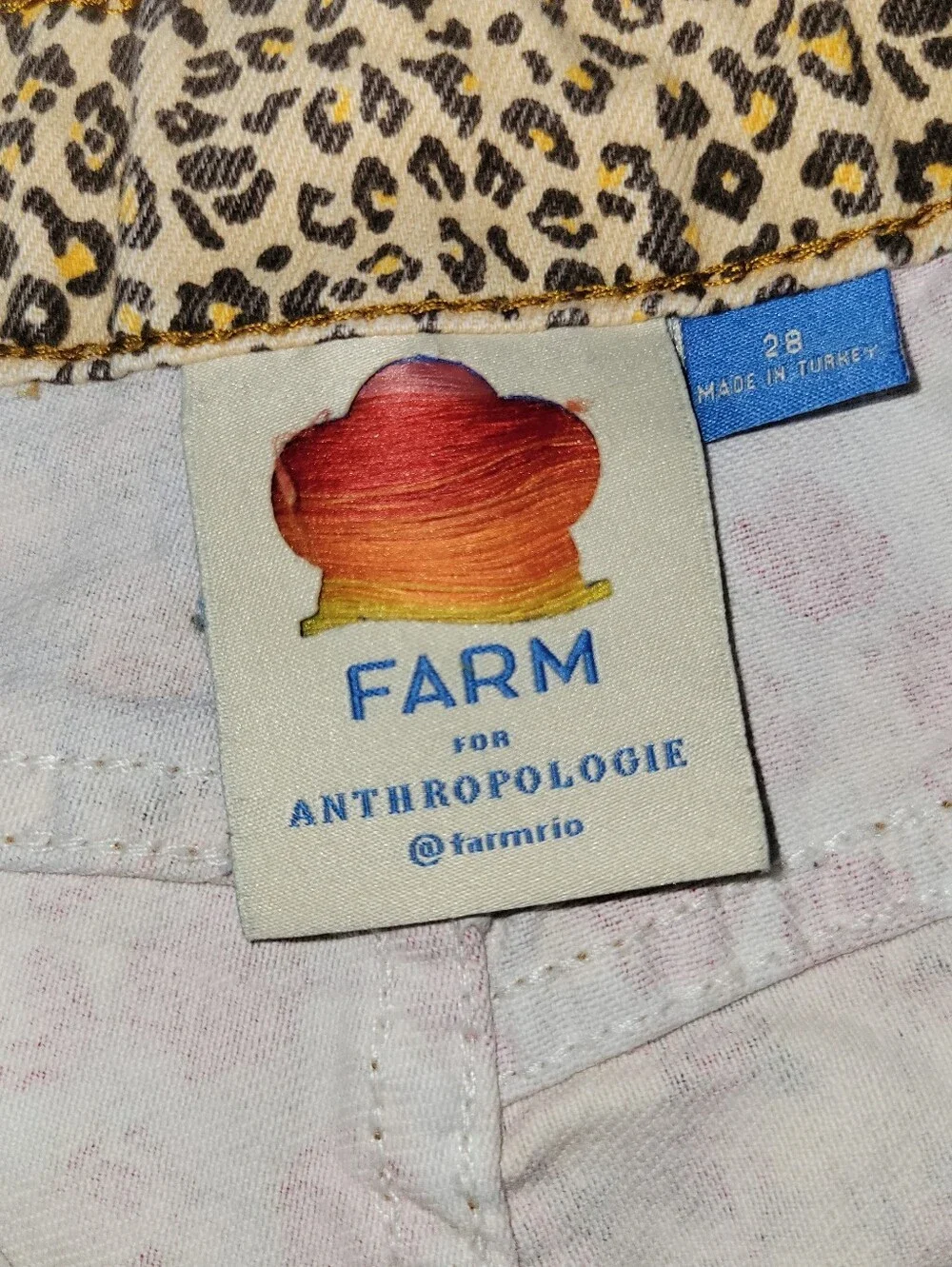 Anthropologie Patchwork Floral Denim Shorts - Blue, Yellow, Pink - Picture 3 of 6